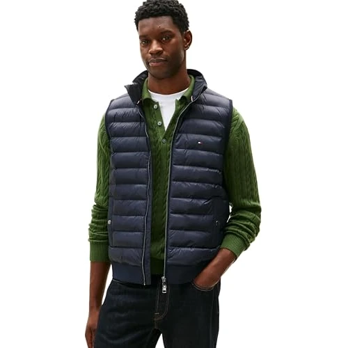 Limited-time offer: Tommy Hilfiger Men’s Gilet Mix Media Essential Quilted, Blue (Desert Sky), XL from 114.61 £ to 114.61 £ (save 0.00%)