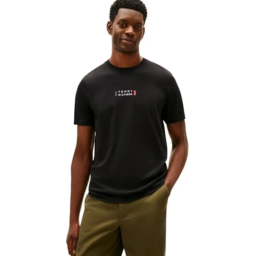 Oferta limitowana: Tommy Hilfiger Męska marka Love Small Center TEE MW0MW41453 S/S koszulka, czarna, XXL, czarny (czarny), XXL z 119.61 zł na 119.61 zł (oszczędź 0.00%)