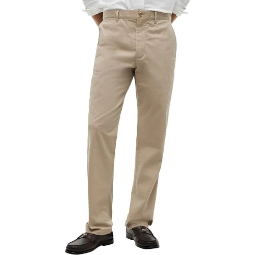 Tommy Hilfiger Mercer Essential Twill MW0MW40263 - Pantalones Chinos para Hombre, Color Beige, 28W / 30L, Beige (Batique Khaki), 28W / 30L