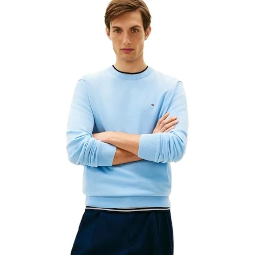 Oferta ograniczona: Tommy Hilfiger Men Essential SSNL Bawełniany okrągły dekolt MW0MW39999 Sweter sweter, niebieski, L, Niebieski (studnia woda), L z 261.16 EUR na 261.16 EUR (znizka 0%)