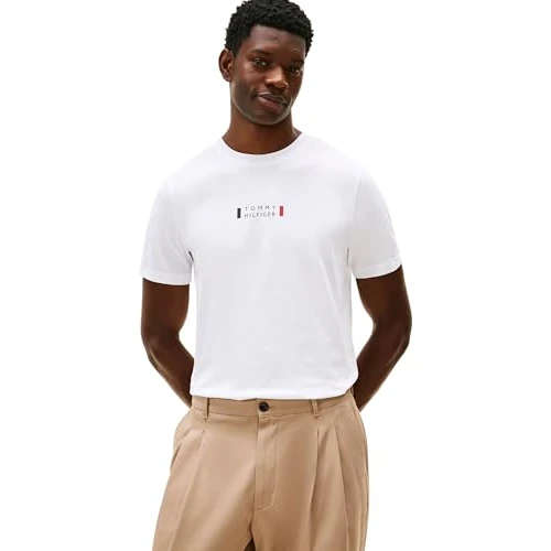 Tijdelijke aanbieding: Tommy Hilfiger Heren merk liefde klein centrum TEE MW0MW41453 S/S T-shirt, wit, XXL, Wit (wit), XXL van 31.95 € naar 31.95 € (0.00% korting)