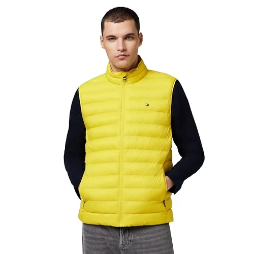 Tommy Hilfiger Packable Recycled Vest Mw0Mw18762, Gilet, Uomo, Giallo (Morningside Yellow), S