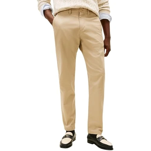 Tommy Hilfiger Herren Harlem Essential Twill MW0MW40690 Chino, Beige, 34W / 28L, Beige (Batique Khaki), 34W x 28L