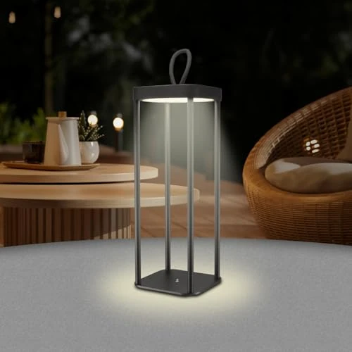 BEPER P207ILI100 Rechargeable LED Lantern for Outdoor and Indoor Use, 25 Warm Light LEDs, Adjustable Intensity, IP44, USB Type-C Included, Battery Life up to 12 Hours