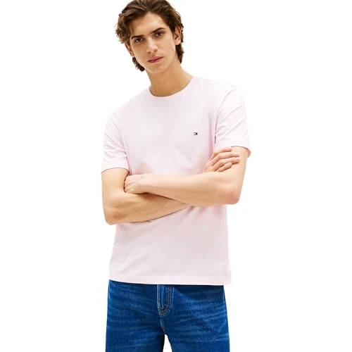 Tommy Hilfiger Heren ESS Seizoensgebonden REG FIT Solid TEE MW0MW39995 S/S T-shirt, roze, XL, Roze (Lichtroze), XL