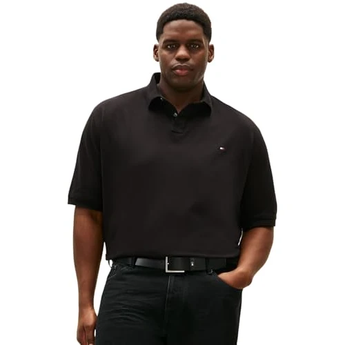 Offerta a tempo: Tommy Hilfiger Uomo Maglietta Polo Maniche Corte 1985 in Cotone Elasticizzato, Nero (Black), XXL - 45% da 89.90 € a 49.45 €