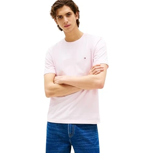 Offre limitee: Tommy Hilfiger ESS Seasonal REG FIT Solid Tee MW0MW39995 S/S T-Shirt, Rose, L, Rose Clair, L de 39.90 EUR a 27.00 EUR (economie 32%)