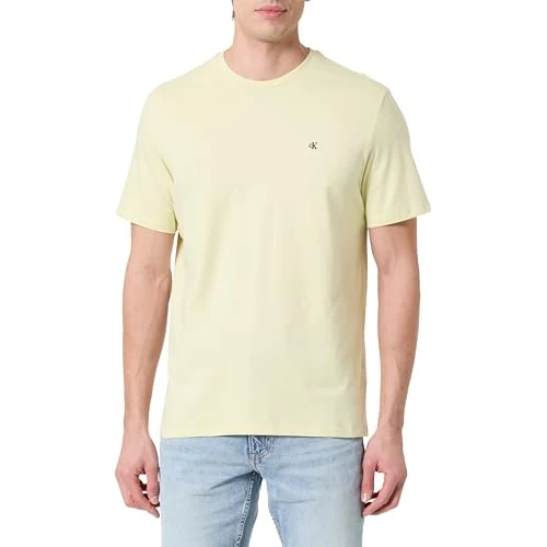 Calvin Klein Heren SS Classic Monogram TEE LV04RD254G T-shirts, wit (Lime Spritz), M, Wit (Lime Spritz), M