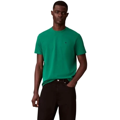Offerta a tempo: Calvin Klein Uomo T-Shirt Maniche Corte Classic Monogram Tee con Scollo Rotondo, Grigio (Deco Green), XS - 37% da 34.90 € a 22.11 €