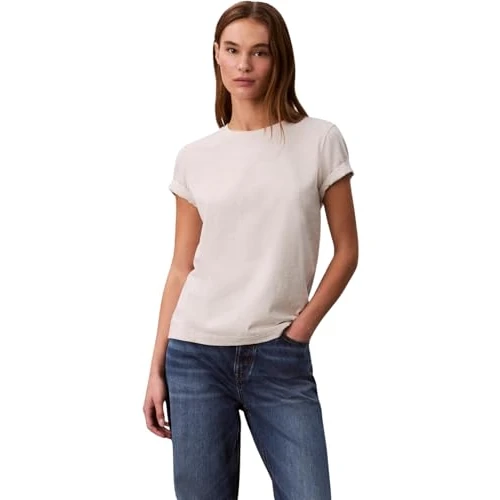 Calvin Klein Archive Jersey Crew tee EU LV047B224G para Mujer, Color Gris (Gris heroico Jaspeado), Talla M, Gris (Heroic Grey Heather), M