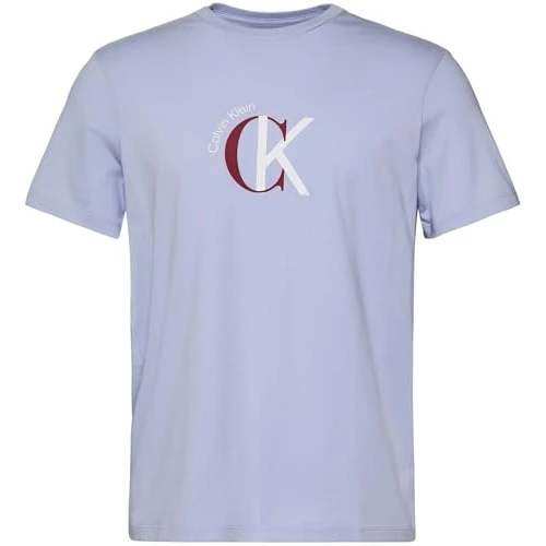 Oferta limitowana: Calvin Klein Męskie koszulki z grafiką SS 30S WHSL CKJ 2TONE CK Graphic LV14RE829G, fioletowe (Casual Blue), XS, Fioletowy (Casual Blue), XS z 109.99 zł na 109.99 zł (oszczędź 0.00%)