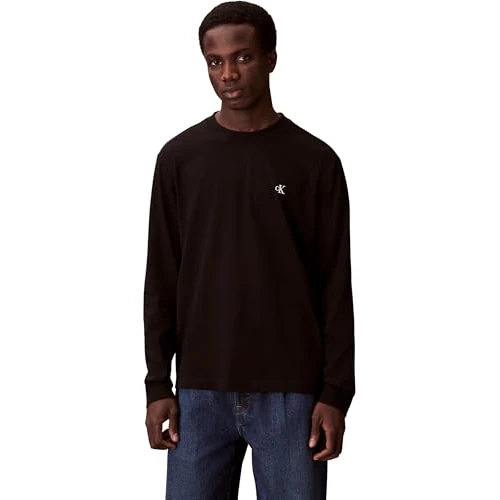 Limited-time offer: Calvin Klein Men Ls Easy Monogram Tee LV04RD247G Tees, Black (Black), M from 38.00 £ to 38.00 £ (save 0.00%)
