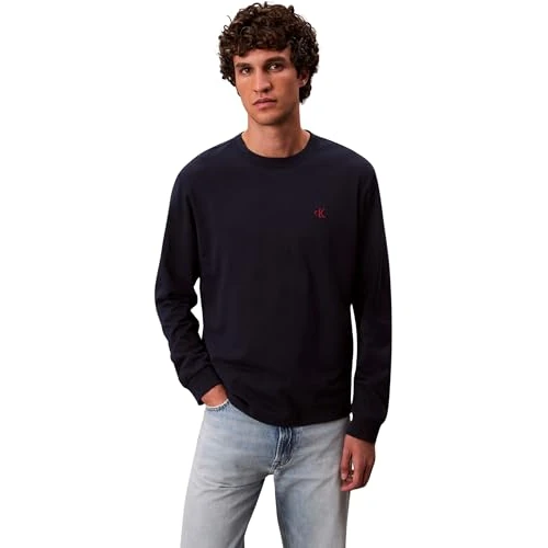 Oferta limitada: Calvin Klein LS Easy Monogram tee LV04RD247G - Camisetas para Hombre, Color Azul (Zafiro Oscuro), Talla XS, Azul (Dark Sapphire), XS de 59.90 € a 59.90 € (ahorro 0.00%)