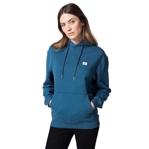 Calvin Klein 400Gsm Terry Badge Hoodie Lv04Rc274G, Felpa, Uomo, Blu (Navy Teal), M