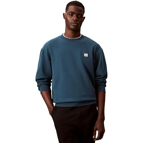 Offerta a tempo: Calvin Klein 400Gsm Trry Bdg Crwn Lv04Rc273G, Felpa, Uomo, Blu (Navy Teal), M - 51% da 89.90 € a 44.00 €