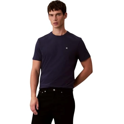 Limitiertes Angebot: Calvin Klein Herren Ss Classic Monogram Tee Lv04Rd254G T-Shirts, Purple (Maritime Blue), XS von 34.90 EUR auf 25.37 EUR (Spare 27%)