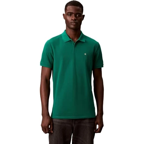 Offre limitée : Calvin Klein SS Monogram Pique Polo Lv040Em269 S/S, Green (Deco Green), M Homme de 69.90 € à 52.45 € (25% de remise)