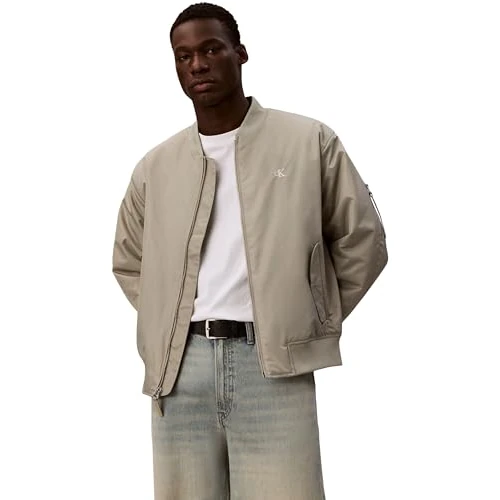 Calvin Klein Heren LS JEANS HERO BOMBER LV04RC526G jassen, KHAKI (Forest Fog), L, Kaki (Forest Fog), L