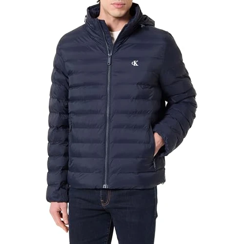 Offre limitée : Calvin Klein LS NYLON LT WT HOODED FZ PUFFER LV04RC511G Vestes pour homme, bleu foncé (saphir foncé) L, Bleu (saphir foncé), L de 179.90 € à 81.60 € (55% de remise)