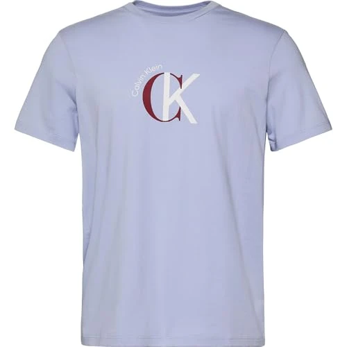 Calvin Klein SS 30S Whsl Ckj 2Tone CK Graphic Lv14Re829G T-Shirts Graphiques, Purple (Casual Blue), XL Homme