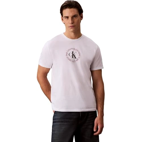 Offerta a tempo: Calvin Klein SS 30s WHSL CK Word Circle Graph LV14RE816G Maglietta Grafica da Uomo, Bianco (Bianco Brillante), L, Bianco (Bianco Brillante), L - 53% da 39.90 € a 18.73 €