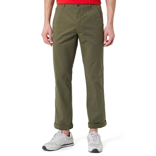 Calvin Klein Heren Katoen Signature Slim Chino Pant LV040EM628 Chino, Beige (Fatigue), 36W/32L, Beige (Vermoeidheid), 36W / 32L