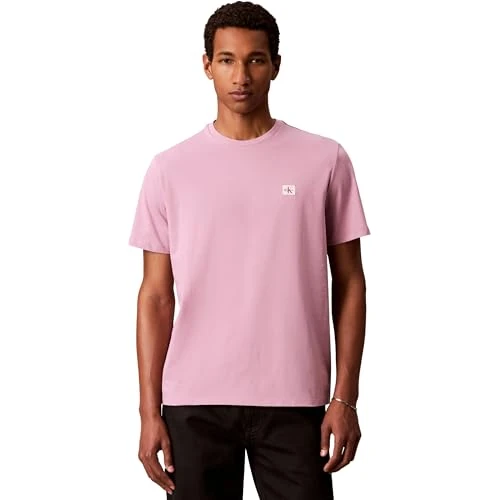 Offerta a tempo: Calvin Klein SS Badge 30S Jersey Classic Tee Lv04Rc272G, Magliette Uomo, Pink (Orchid Haze), L - 30% da 34.90 € a 24.59 €