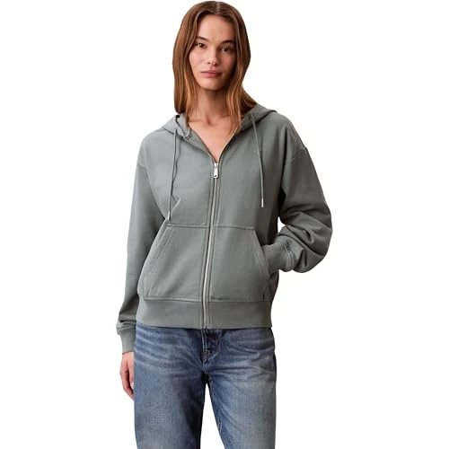Offerta a tempo: Calvin Klein Felpe da Donna Archive Logo French Terry FZ Hoo LV047B237G, Grigio (Autunno Verde), S, Grigio (Verde Autunno), S - 48% da 109.90 € a 56.80 €