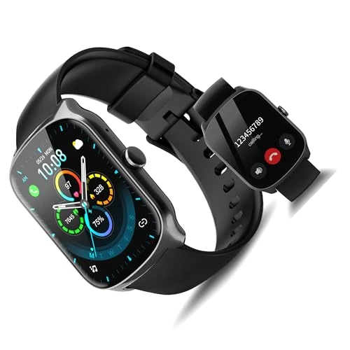 STECEi 1.95 Inch HD Curved Screen Smartwatch with Call/Answer and Answer 110+ Sports Smart Watch with Sleep/Heart Rate Monitor, Charcoal Black