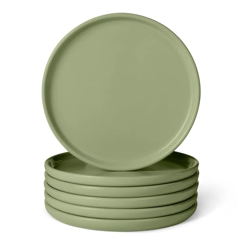 Offerta a tempo: Amazon Basics Piatti per Antipasti in Gres Smaltato, Set di 6 Pezzi, Adatti al Microonde e alla Lavastoviglie, 17cm, Verde Oliva - 38% da 23.42 € a 14.55 €