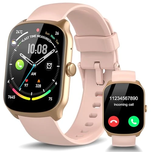 Offerta a tempo: Smartwatch Uomo Donna, Schermo Curvo HD da 1,95'' Orologio Smartwatch con Effettua/Risposta Chiamate, 112 Sportive Smart Watch con Contapassi/Sonno/Cardiofrequenzimetro, Impermeabile IP68, Rosa - 80% da 99.99 € a 19.99 €