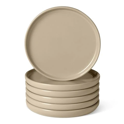 Offerta a tempo: Amazon Basics Piatti da Insalata in Gres Smaltato, Set di 6 Pezzi, Adatti al Microonde e alla Lavastoviglie, 21cm, Grigio Lino - 0% da 37.04 € a 37.04 €