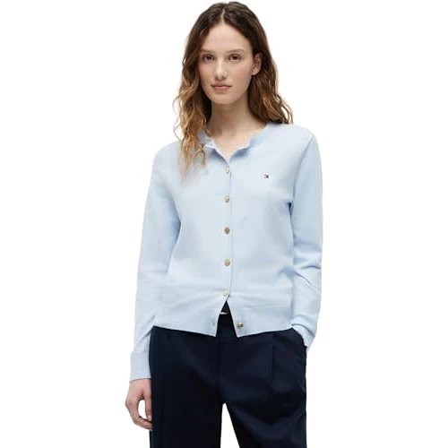 Offre limitée : Tommy Hilfiger Cardigan CO Jersey Fine GG C-NK LS Cardi WW0WW42370 pour Femme, Bleu (Breezy Blue), S, Bleu (Breezy Blue), S de 75.07 € à 75.07 € (0.00% de remise)