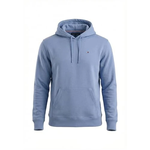 Tommy Jeans TJM REG S Flag Hoodie EXT DM0DM20742 Sudadera con Capucha para Hombre, Azul (Light Horizon Blue), M, Azul (Light Horizon Blue), M