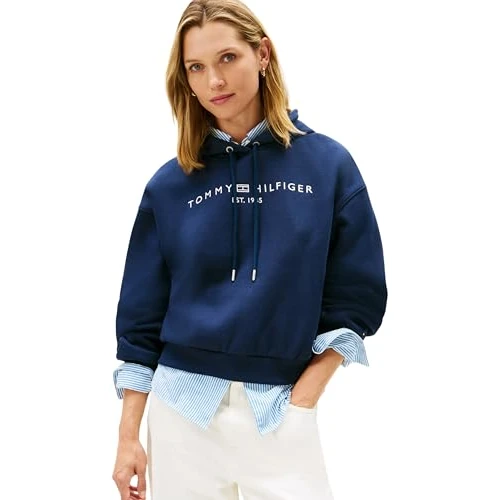 Offerta a tempo: Tommy Hilfiger Felpa con Cappuccio da Donna con Logo Corp MDRN WW0WW47832, Blu (Dark Night Navy), XL, Blu (Dark Night Navy), XL - 69% da 119.90 € a 37.38 €