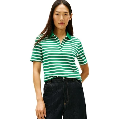Oferta limitada: Tommy Hilfiger Polo 1985 REG Piqué SS WW0WW43224 S/S para Mujer, Color Verde (Nouveau Green/Ecru STP), XXL, Verde (Nouveau Green/Ecru STP), XXL de 79.90 € a 49.41 € (ahorro 38%)