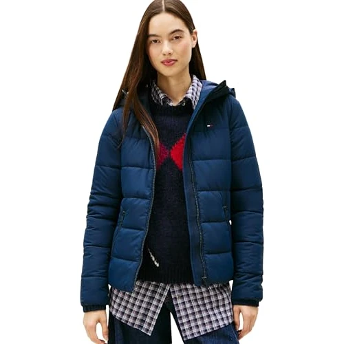 Limited-time offer: Tommy Jeans Women's Tjw Slim Lw Hooded Padded Jacket Dw0Dw20959 Puffer, Blue (Dark Night Navy), S from 100.29 GBP to 100.29 GBP (save 0%)