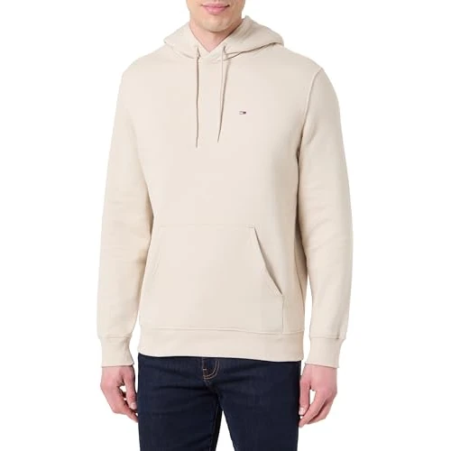 Tommy Jeans Men's TJM Reg S Flag Hoodie Ext Dm0Dm20742 Pullover, Beige (Gulf Sand), XXL