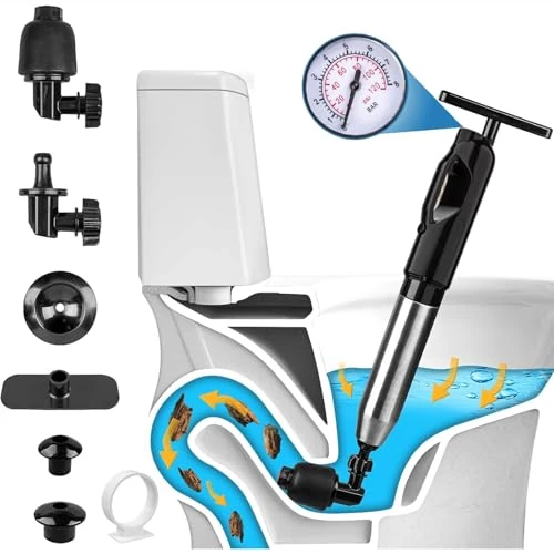 Oferta limitada: Wenbones Desatascador de Tuberías con Aire Comprimido, Limpiador de inodoro con para Desagües e Inodoro Desatascador Inflable de alta presión para Inodoro Lavabo Bañera Tubería Plato (2ª gen, Negro) de 35.99 EUR a 35.99 EUR (ahorro 0%)