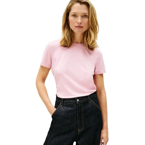 Oferta limitada: Tommy Hilfiger Camiseta TH Script REG C-NK SS para Mujer, WW0WW47809 S/S, Color Rosa (Bonita Pink), Talla S, Rosa (Bonita Pink), S de 39.90 € a 33.95 € (ahorro 15%)