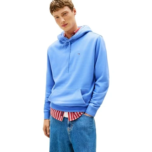 Offerta a tempo: Tommy Jeans Felpa con Cappuccio da Uomo Tjm Reg S Flag Ext Dm0dm20742 (Confezione da 1), Blu (Azzurro Orizzonte), XL - 45% da 79.90 € a 43.99 €