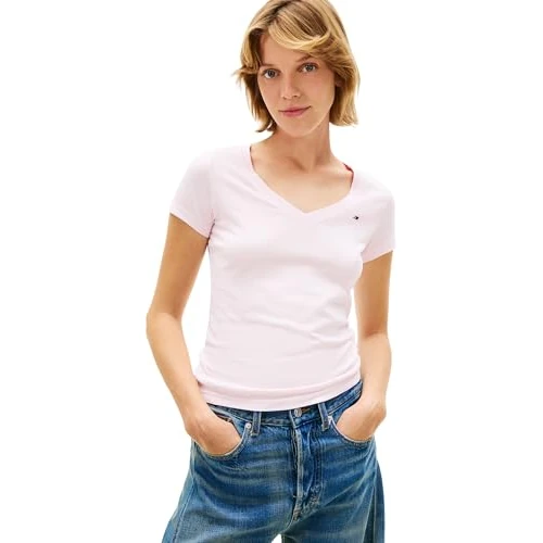 Limited-time offer: Tommy Jeans Women's Tjw 2Pack V-Neck Tee Dw0Dw21367 S/S T-Shirt, Multi (Ecru/Light Pink), XS from 42.75 GBP to 42.75 GBP (save 0%)