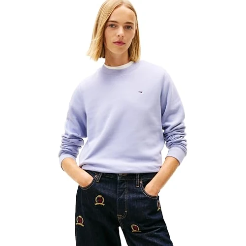 Offre limitée : Tommy Jeans Sweat-Shirt TJW REG S Flag Crew DW0DW19959 pour Femme, Bleu (crépuscule pervenche), L, Bleu (Periwinkle Dusk), L de 37.30 € à 35.14 € (6% de remise)