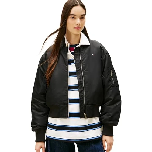 Tijdelijke aanbieding: Tommy Jeans TJW ESSENTIAL BOMBER JACKET DW0DW22046 bomberjack, zwart (zwart), L, Zwart (zwart), L van 133.92 € naar 133.92 € (0.00% korting)