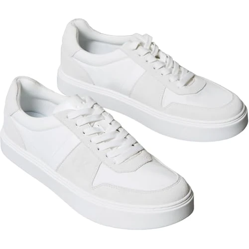 Offerta a tempo: Calvin Klein Uomo Sneakers con Suola Preformata Classic Lace in Pelle, Grigio (Triple Bright White), 44 - 46% da 99.90 € a 53.99 €