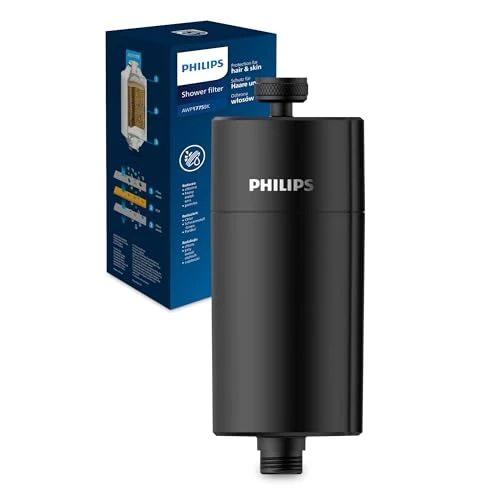 Offerta a tempo: Philips Filtro da doccia Water In-Line con 1 confezione di ricambio, filtrazione 50 000 L, Nero, riduce il cloro fino al 99%, facile da installare, adatto a tutti i tubi e rubinetti standard - 25% da 39.99 € a 29.99 €