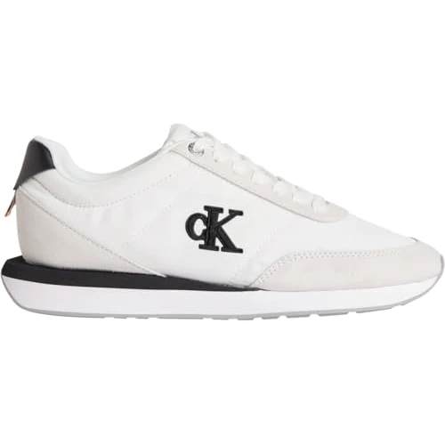 Offerta a tempo: Calvin Klein Runner retrò da Donna Ess Mix Mat YW0YW01990 Low Top, Bianco (Bianco Brillante/Nero), 4, Bianco Bianco Brillante Nero, 37 EU - 58% da 99.90 € a 42.25 €