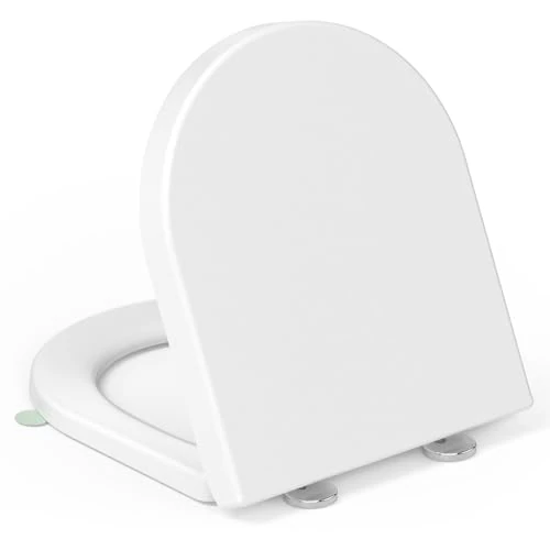 Offerta a tempo: YEAUPE PRO Tavoletta wc Universali D Forma[CORTO], Sedile WC Urea-Formaldeide Chiusura Ammortizzata tavoletta wc con Sgancio Rapido a un Pulsante, Bianco, 42,5 * 36,3 * 4,9CM - 15% da 34.99 € a 29.60 €