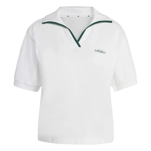Tijdelijke aanbieding: adidas Mujer Seasonal Essentials Colorpop Polo with Embroidered Graphic, white/collegiate green, M van 28.00 € naar 28.00 € (0.00% korting)