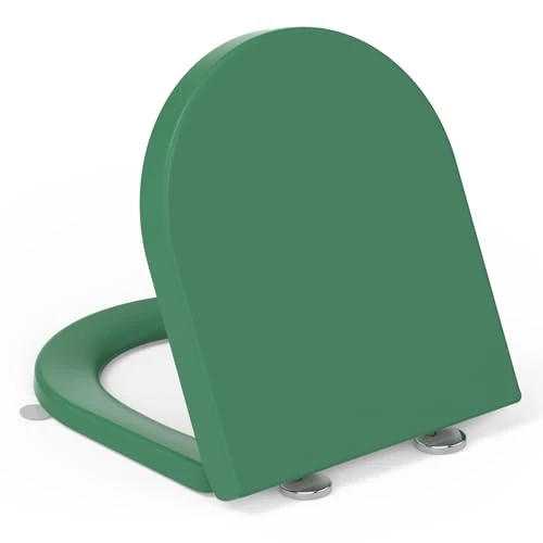 Limited-time offer: YEAUPE PRO Toilet Lid with Soft-Close Mechanism, D-Shape, Toilet Seat with Puller Lid, Toilet Seat with Quick Release Function for Easy Cleaning, 150 kg Load Capacity, 42.5 x 36.3 x 4.9 cm, Green from 42.70 £ to 42.70 £ (save 0.00%)